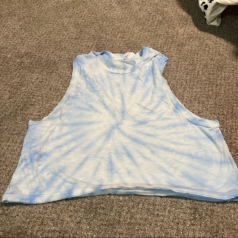 Free People Movement blue and white tie dye tank